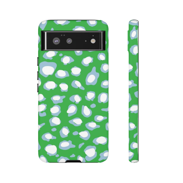 TOUGH Cases Pretty Printing X Beautycounter Limited Edition Case Preppy Leopard Spots Green