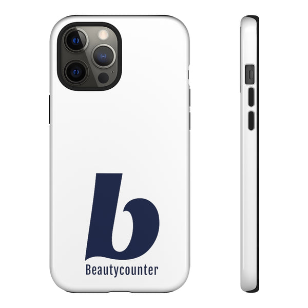 TOUGH Version Pretty Printing X Beautycounter Limited Edition Case White with navy logo