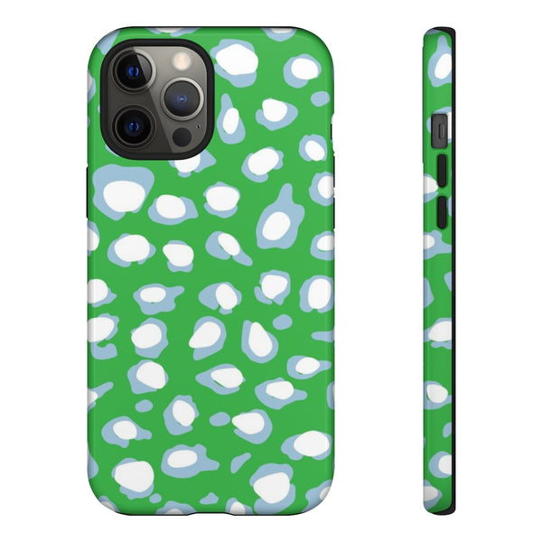 TOUGH Cases Pretty Printing X Beautycounter Limited Edition Case Preppy Leopard Spots Green