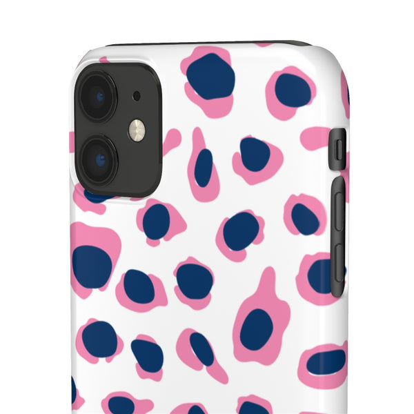 SLEEK Version Pretty Printing X Beautycounter Phone Case Preppy Leopard Navy + Pink Spots