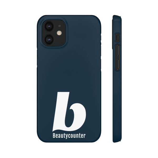 SLEEK Version Pretty Printing X Beautycounter Phone Case Navy with White Logo