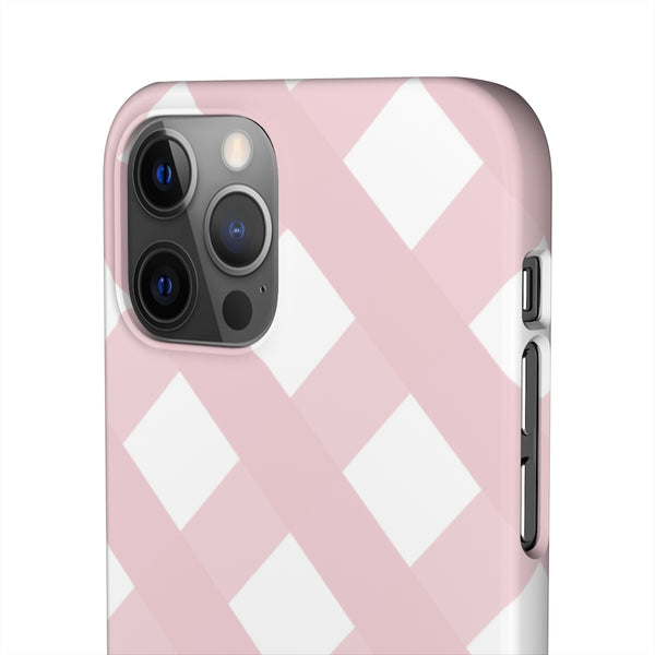 Gingham Blush + White Phone Case