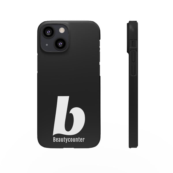 SLEEK Version Pretty Printing X Beautycounter Phone Case Black with White Logo