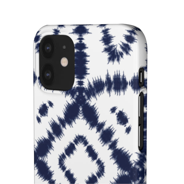 Shibori Navy + White Phone Case