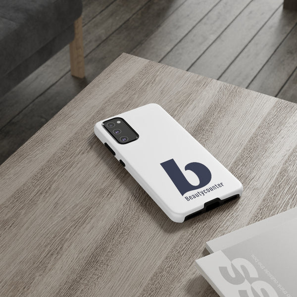 TOUGH Version Pretty Printing X Beautycounter Limited Edition Case White with navy logo