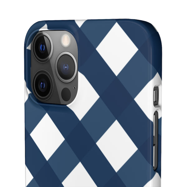 Gingham Navy + White Phone Case