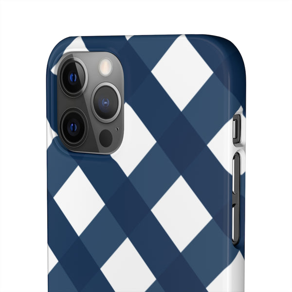 Gingham Navy + White Phone Case
