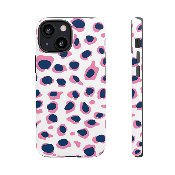 TOUGH Version Pretty Printing X Beautycounter Limited Edition Case Preppy Leopard Spots in Pink and Navy