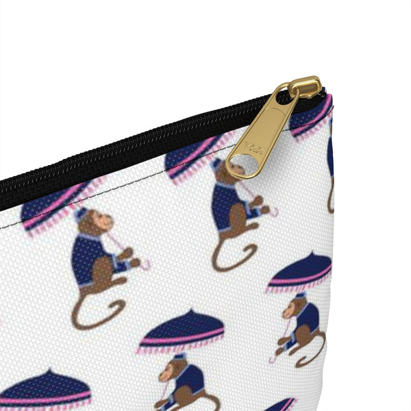 Preppy Monkeys Pattern - Accessory Pouch Zip Closure Available in Two Sizes