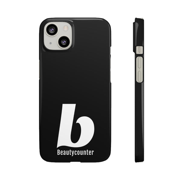 SLEEK Version Pretty Printing X Beautycounter Phone Case Black with White Logo