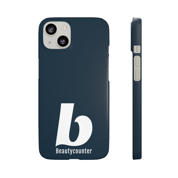 SLEEK Version Pretty Printing X Beautycounter Phone Case Navy with White Logo