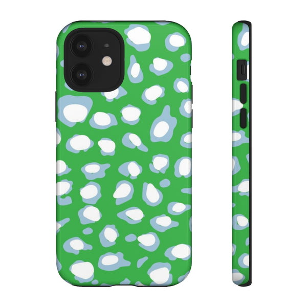 TOUGH Cases Pretty Printing X Beautycounter Limited Edition Case Preppy Leopard Spots Green