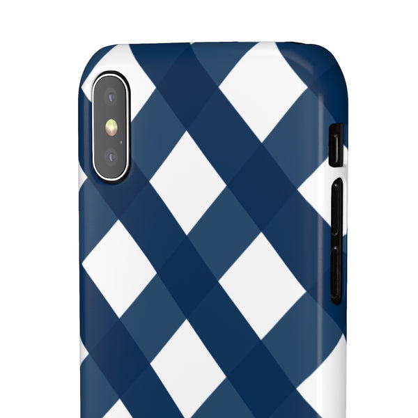 Gingham Navy + White Phone Case