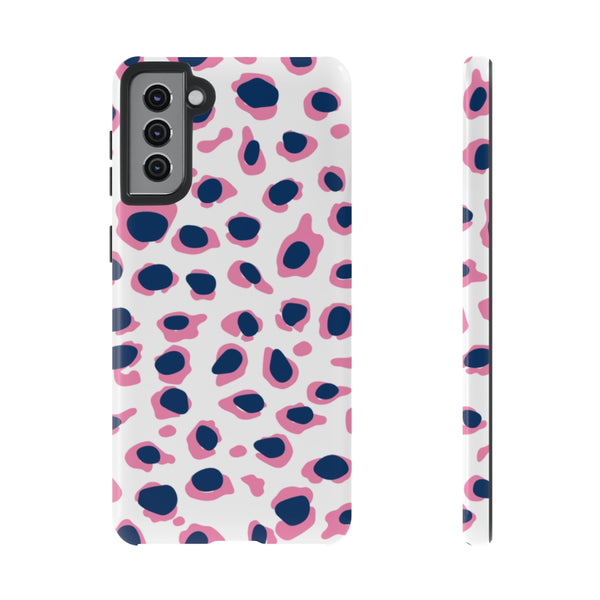 TOUGH Version Pretty Printing X Beautycounter Limited Edition Case Preppy Leopard Spots in Pink and Navy