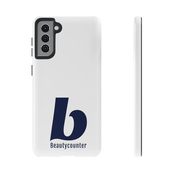 TOUGH Version Pretty Printing X Beautycounter Limited Edition Case White with navy logo