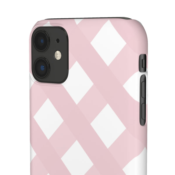 Gingham Blush + White Phone Case