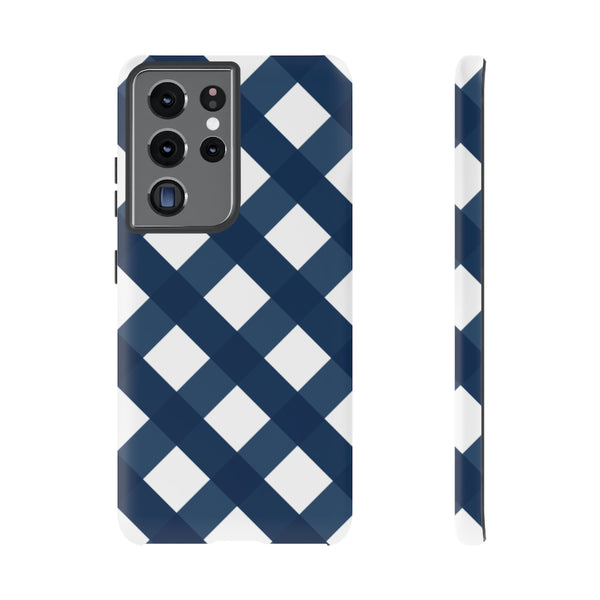 TOUGH Cases Pretty Printing X Beautycounter Limited Edition Case Gingham Plaid Navy