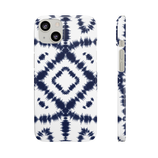 Shibori Navy + White Phone Case