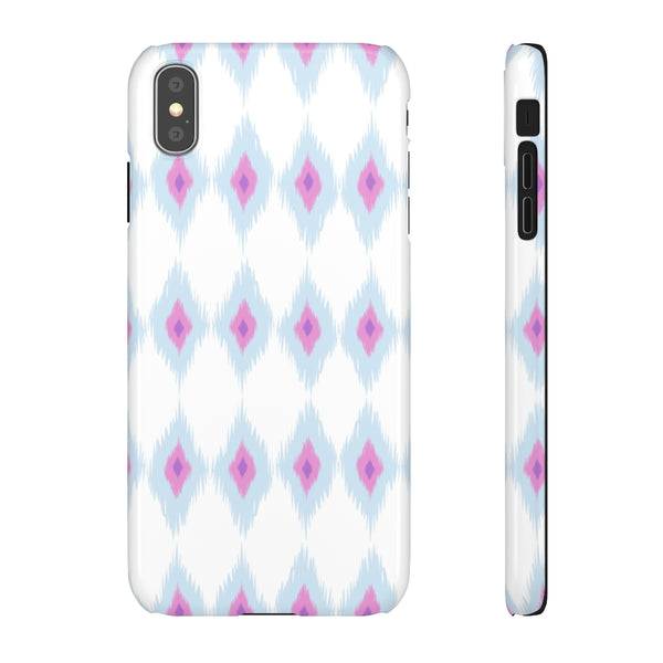 Chic Ikat Aqua + Pink Phone Case