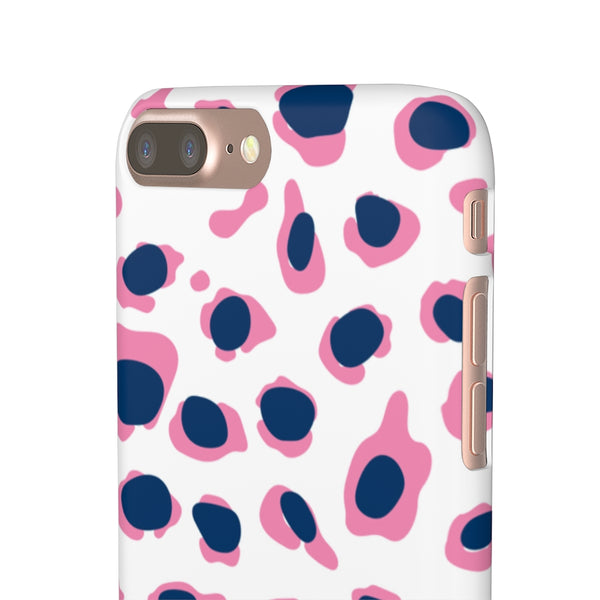 SLEEK Version Pretty Printing X Beautycounter Phone Case Preppy Leopard Navy + Pink Spots