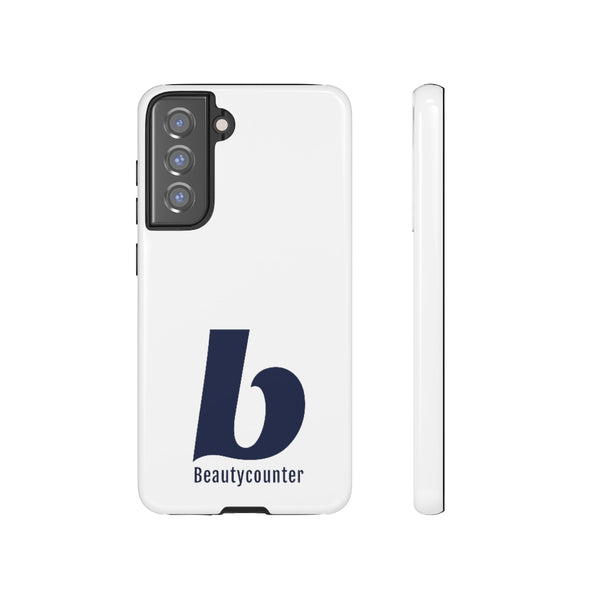 TOUGH Version Pretty Printing X Beautycounter Limited Edition Case White with navy logo