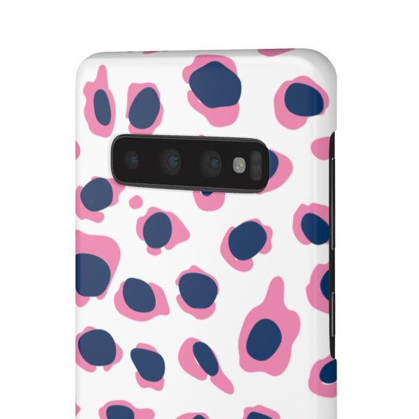 SLEEK Version Pretty Printing X Beautycounter Phone Case Preppy Leopard Navy + Pink Spots