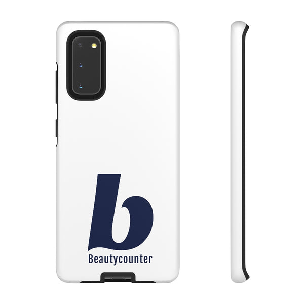 TOUGH Version Pretty Printing X Beautycounter Limited Edition Case White with navy logo