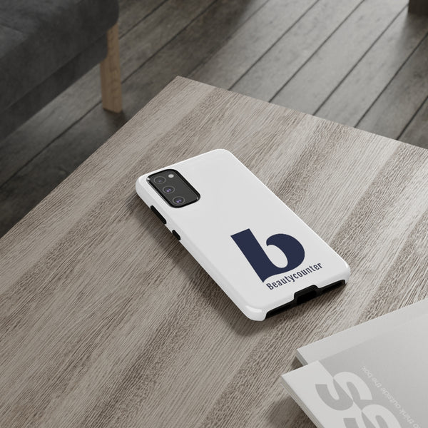 TOUGH Version Pretty Printing X Beautycounter Limited Edition Case White with navy logo