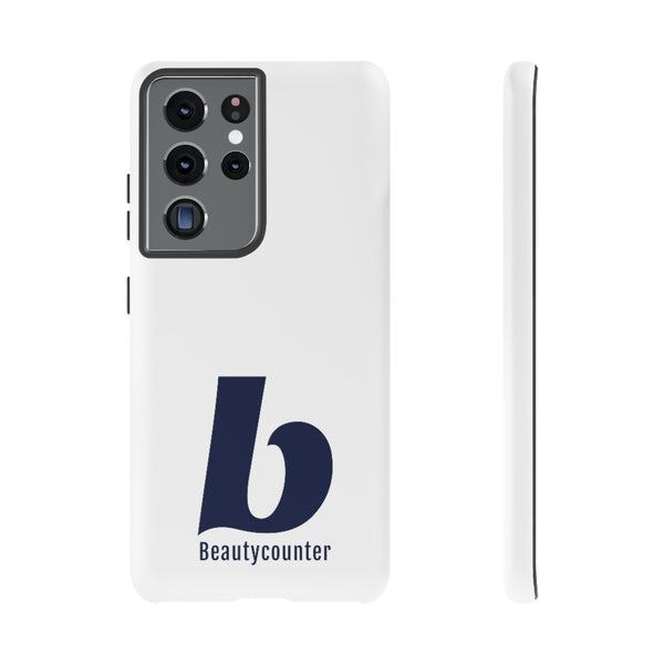 TOUGH Version Pretty Printing X Beautycounter Limited Edition Case White with navy logo