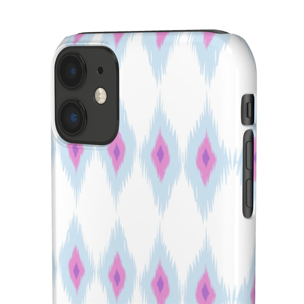 Chic Ikat Aqua + Pink Phone Case