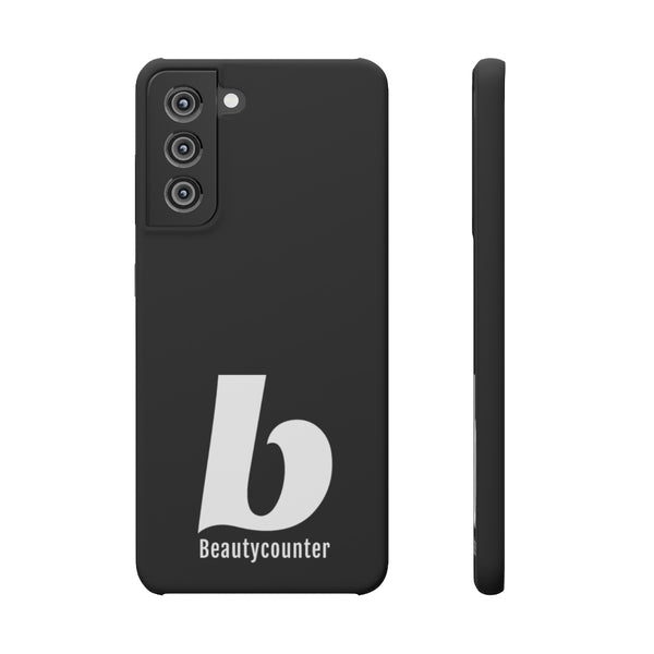 SLEEK Version Pretty Printing X Beautycounter Phone Case Black with White Logo