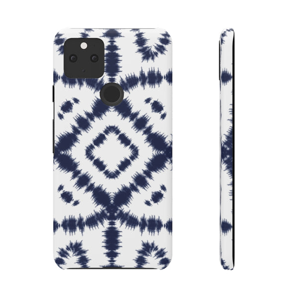 Shibori Navy + White Phone Case