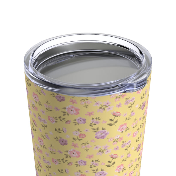 Preppy Disty Floral Tumbler in Yellow Tumbler Drink stays cool 20oz Loveshackfancy Inspired