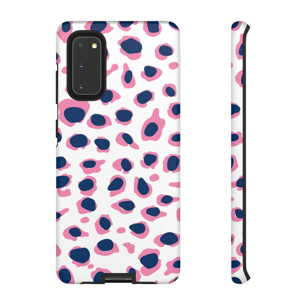 TOUGH Version Pretty Printing X Beautycounter Limited Edition Case Preppy Leopard Spots in Pink and Navy