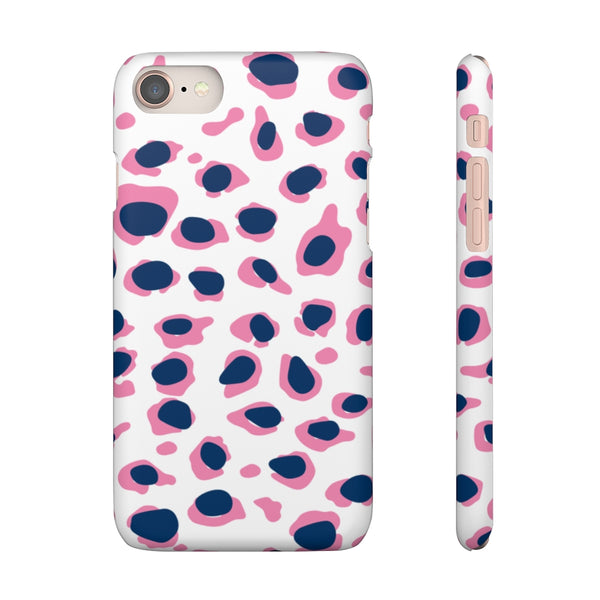 SLEEK Version Pretty Printing X Beautycounter Phone Case Preppy Leopard Navy + Pink Spots