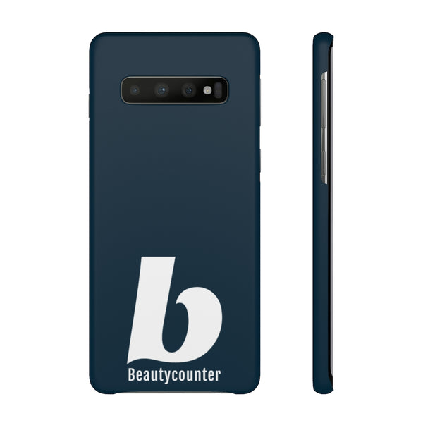 SLEEK Version Pretty Printing X Beautycounter Phone Case Navy with White Logo