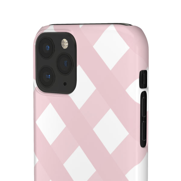 Gingham Blush + White Phone Case