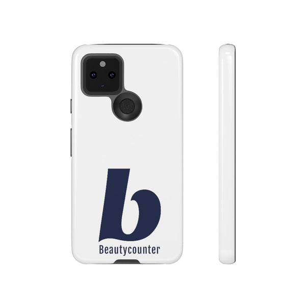TOUGH Version Pretty Printing X Beautycounter Limited Edition Case White with navy logo