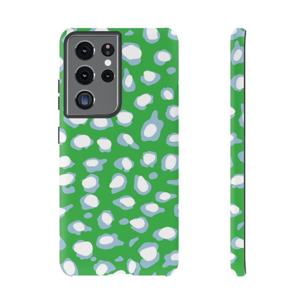 TOUGH Cases Pretty Printing X Beautycounter Limited Edition Case Preppy Leopard Spots Green