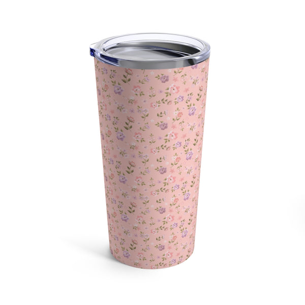 Preppy Disty Floral Tumbler in Pink Tumbler Drink stays cool 20oz Loveshackfancy Inspired