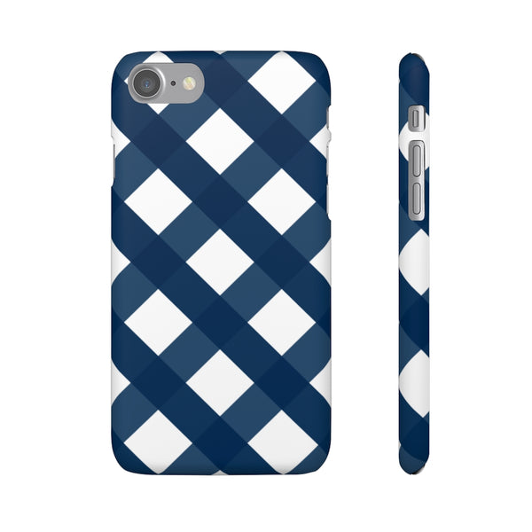 Gingham Navy + White Phone Case