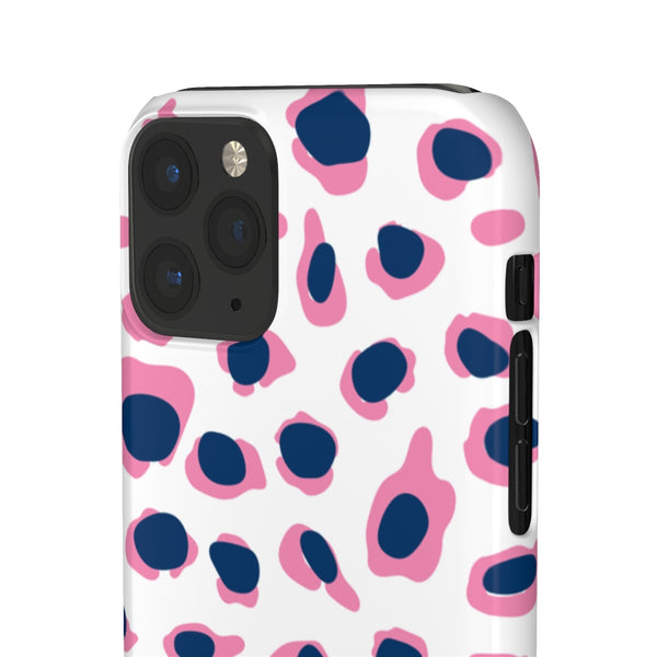 SLEEK Version Pretty Printing X Beautycounter Phone Case Preppy Leopard Navy + Pink Spots