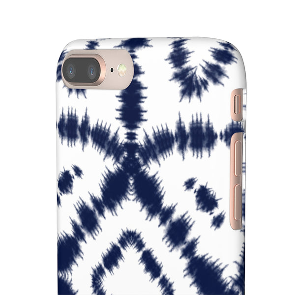 Shibori Navy + White Phone Case