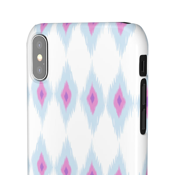 Chic Ikat Aqua + Pink Phone Case