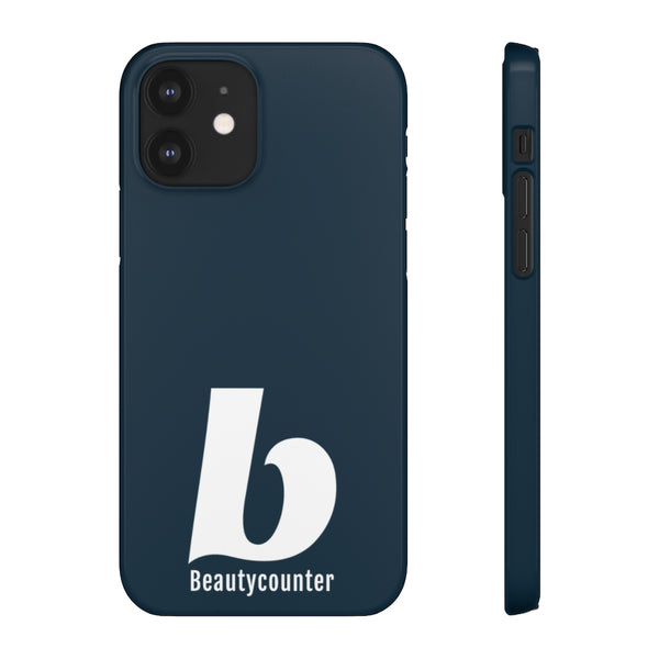 SLEEK Version Pretty Printing X Beautycounter Phone Case Navy with White Logo