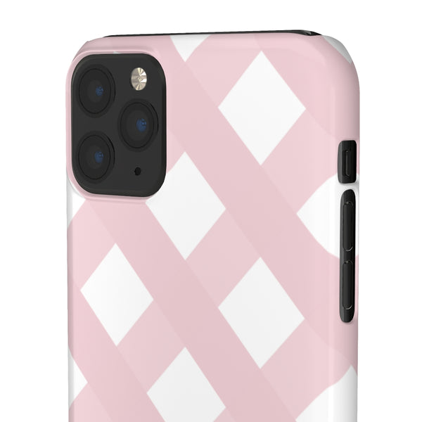 Gingham Blush + White Phone Case