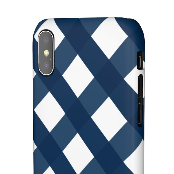 Gingham Navy + White Phone Case