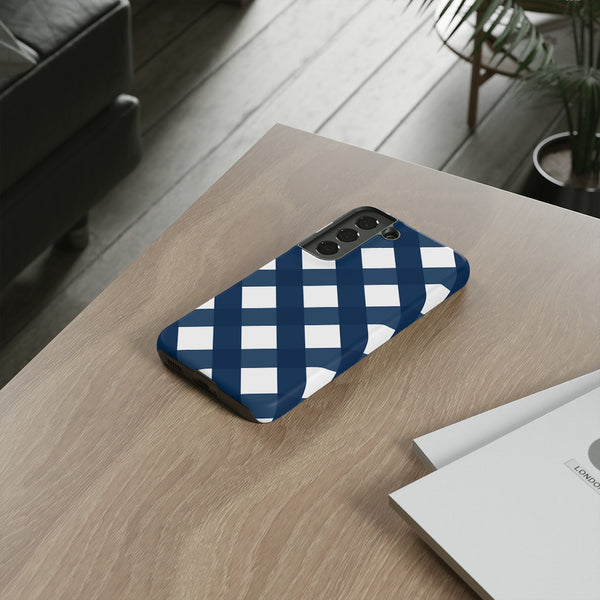 TOUGH Cases Pretty Printing X Beautycounter Limited Edition Case Gingham Plaid Navy
