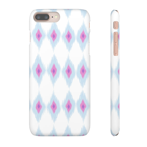 Chic Ikat Aqua + Pink Phone Case