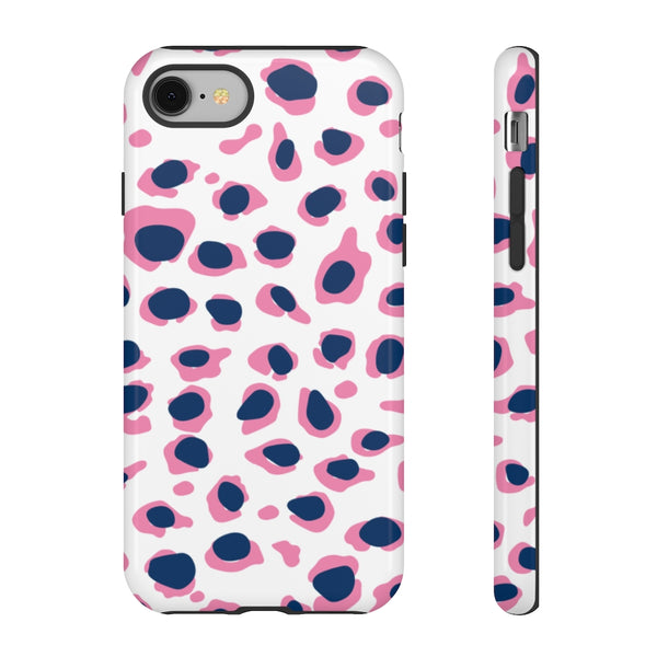 TOUGH Version Pretty Printing X Beautycounter Limited Edition Case Preppy Leopard Spots in Pink and Navy